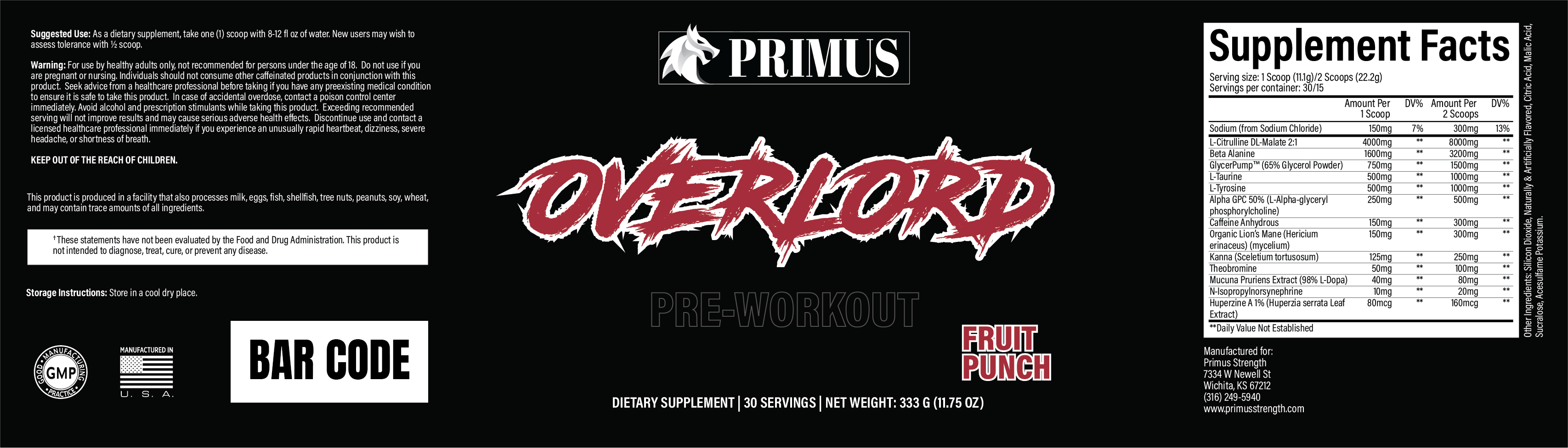 OVERLORD PRE-WORKOUT OVERLORD PRE-WORKOUT